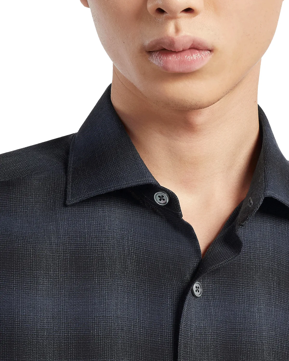 Navy Blue and Black Checked Cashco Sportshirt