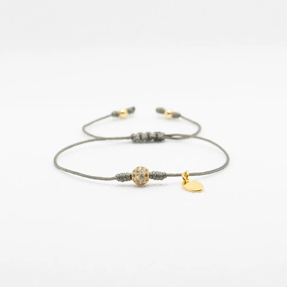 Night at the Ball Gold Dark Gray Thread Bracelet