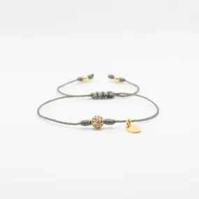 Night at the Ball Gold Dark Gray Thread Bracelet