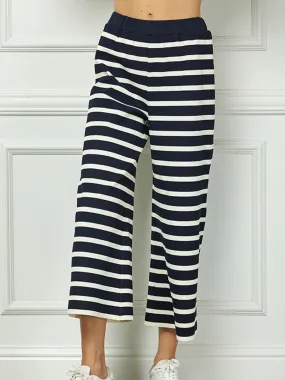 On the Chase Stripe Pants - Navy