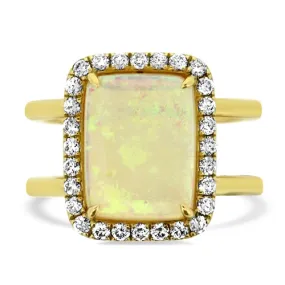 Opal and Diamond Ring