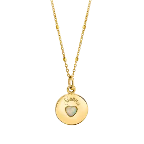 Opal Heart Name Medallion