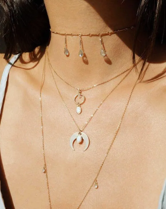 Opal Moon Necklace