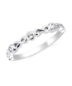 Ostbye - 14K White Gold Diamond Bezel Fashion Band