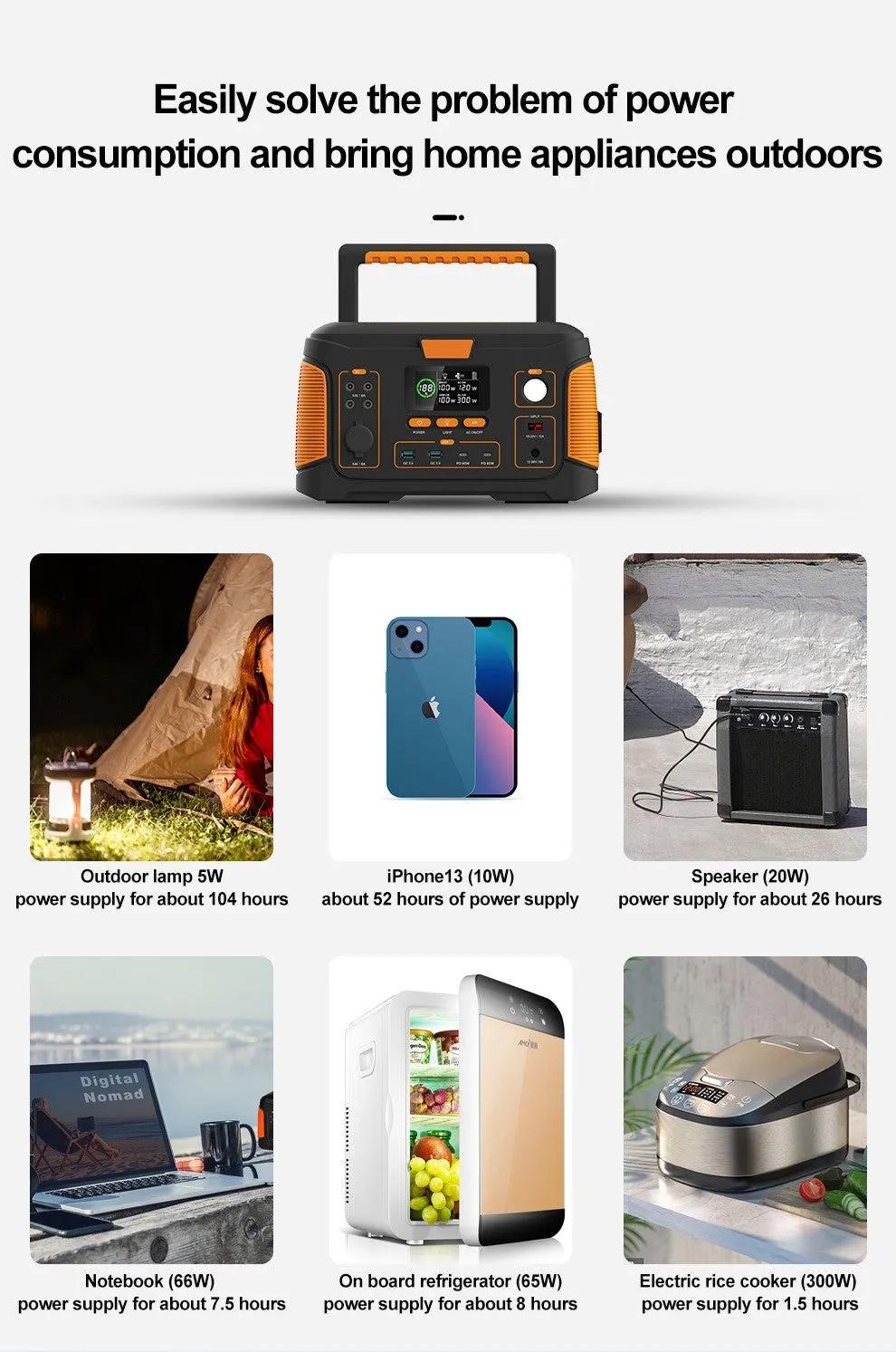 Outdoor Portable Power Station + Folding Solar Charging Panel [BUNDLE]