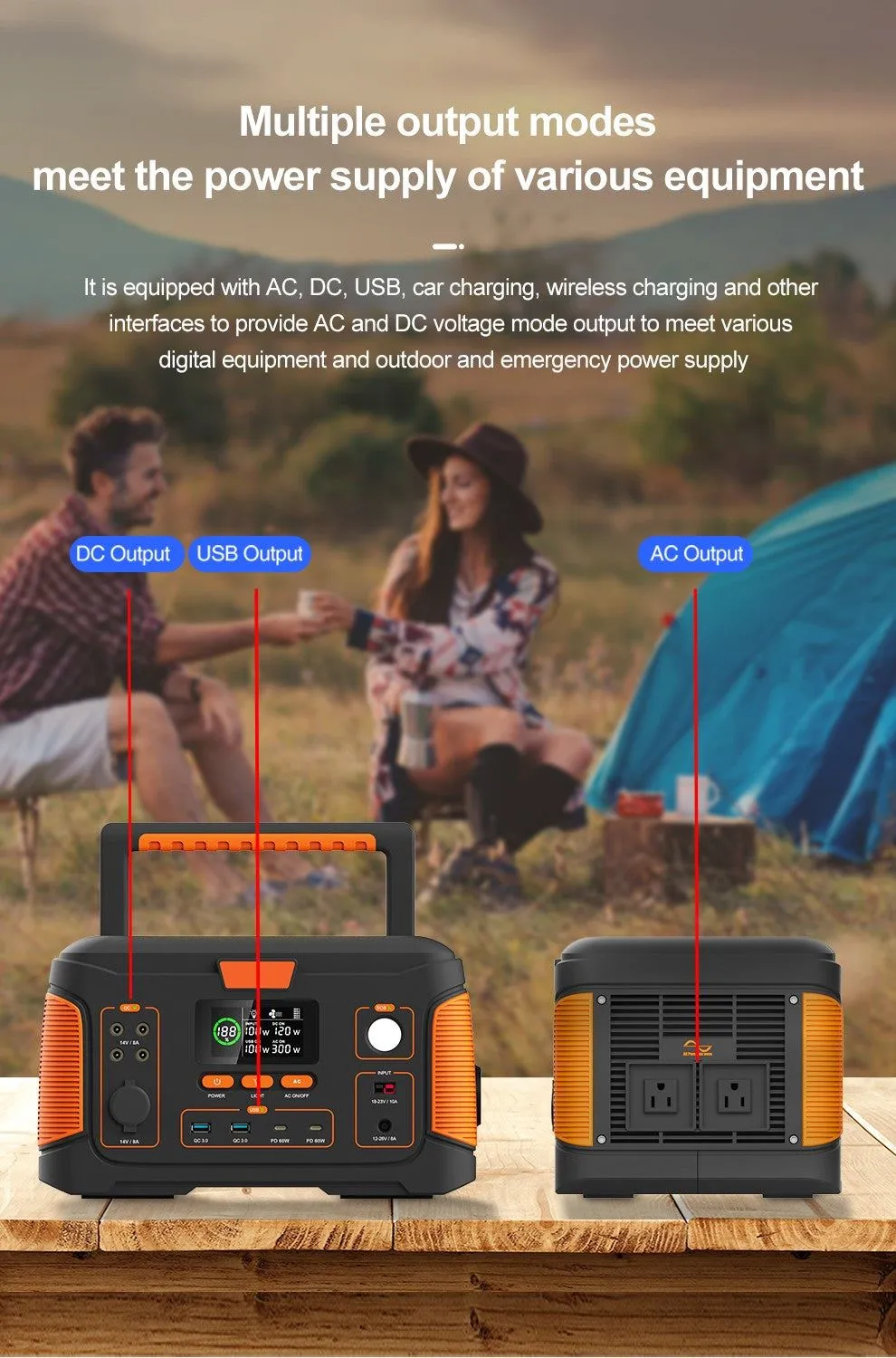 Outdoor Portable Power Station + Folding Solar Charging Panel [BUNDLE]