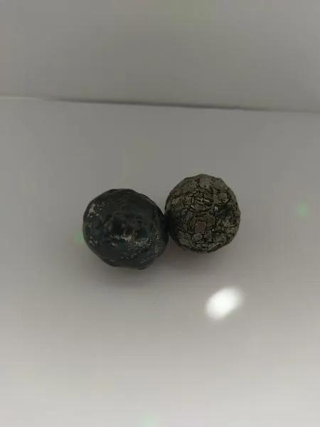 PAIR GOETHITE AND IRON PYRITE BALL SPECIMEN