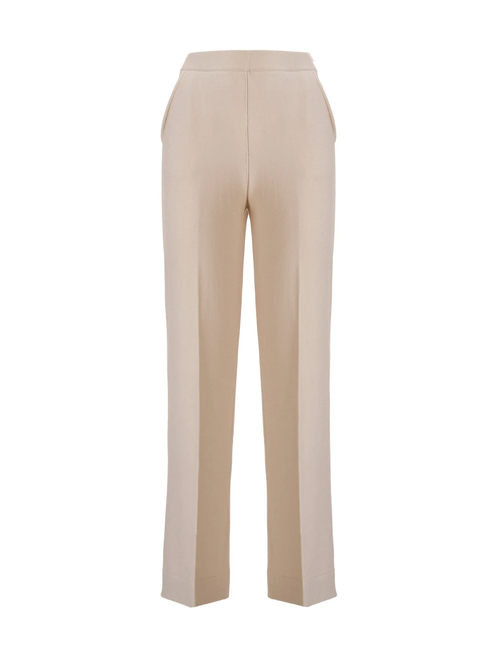 Pantalone a palazzo in Eco Techno Fleece - Champignon