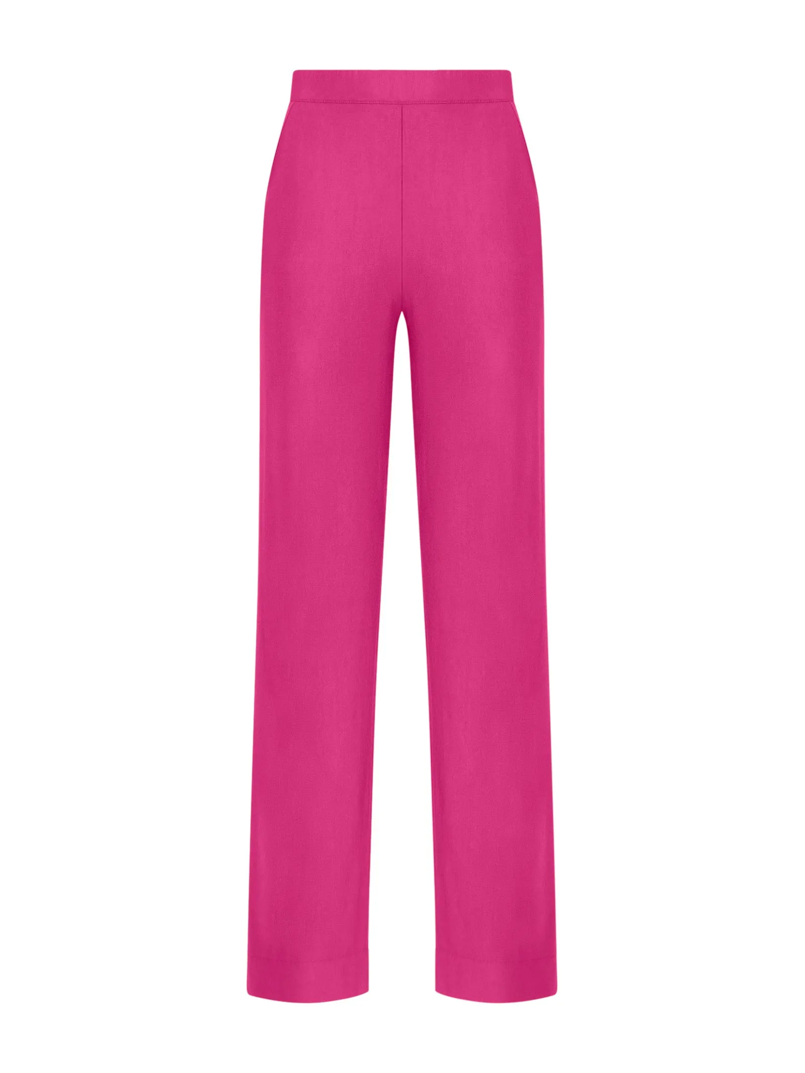 Pantalone a palazzo in Eco Techno Fleece - Fuchsia Purple