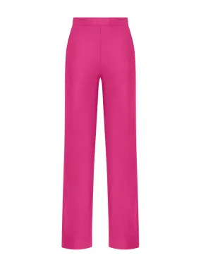 Pantalone a palazzo in Eco Techno Fleece - Fuchsia Purple