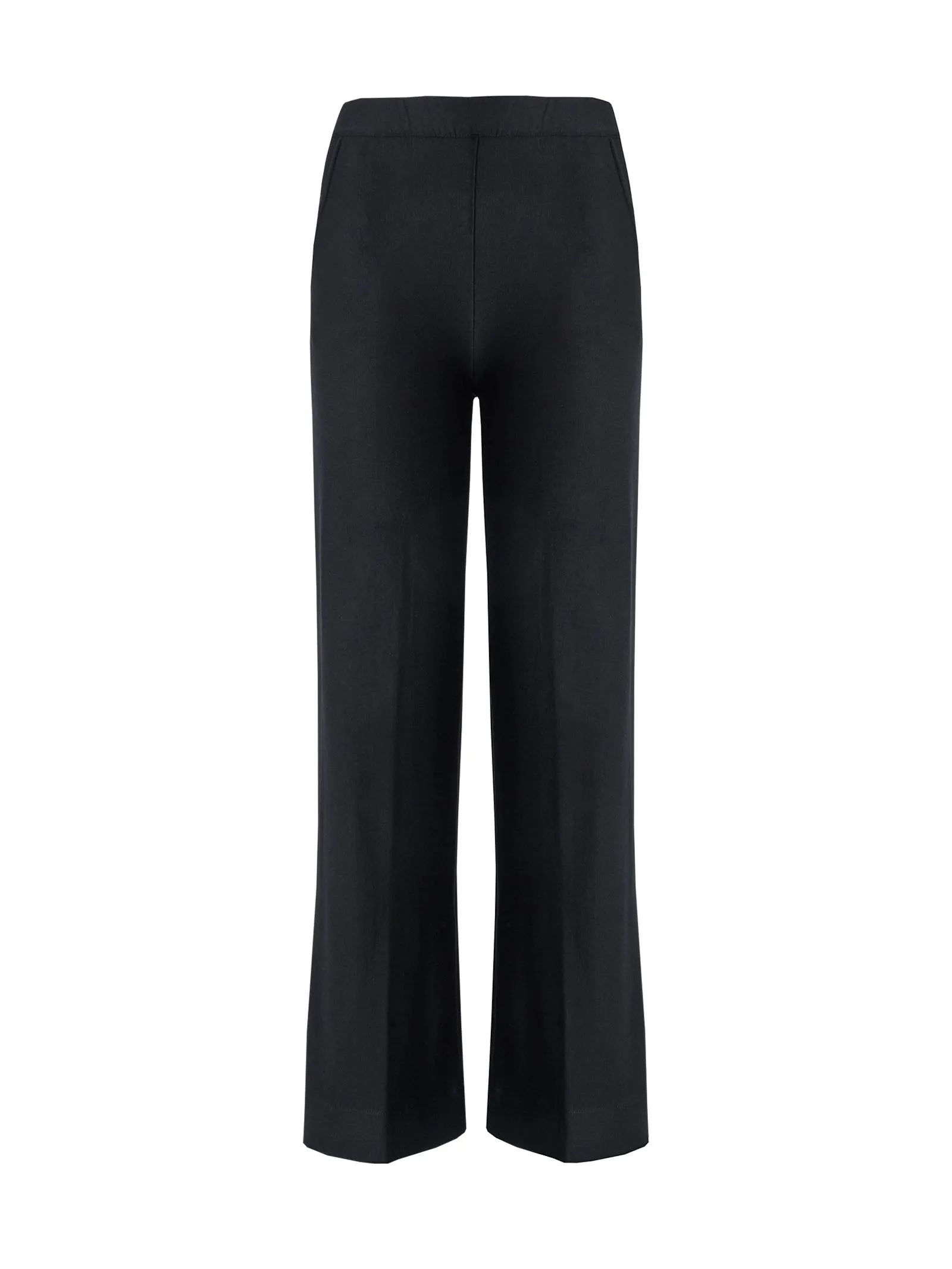 Pantalone a palazzo in Eco Techno Fleece - Nero