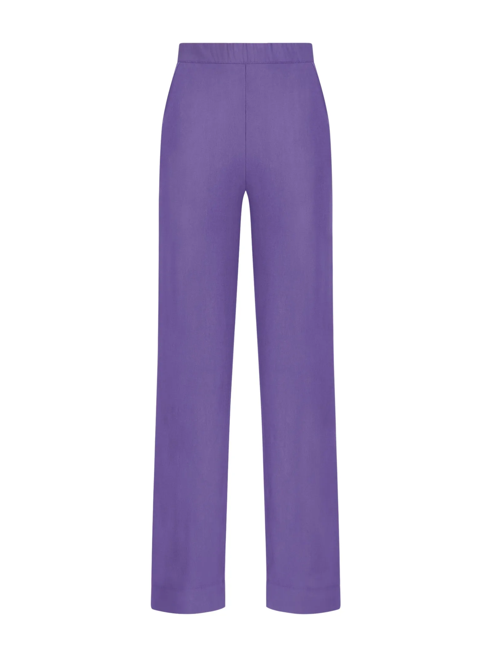 Pantalone a palazzo in Eco Techno Fleece - Passion Flower