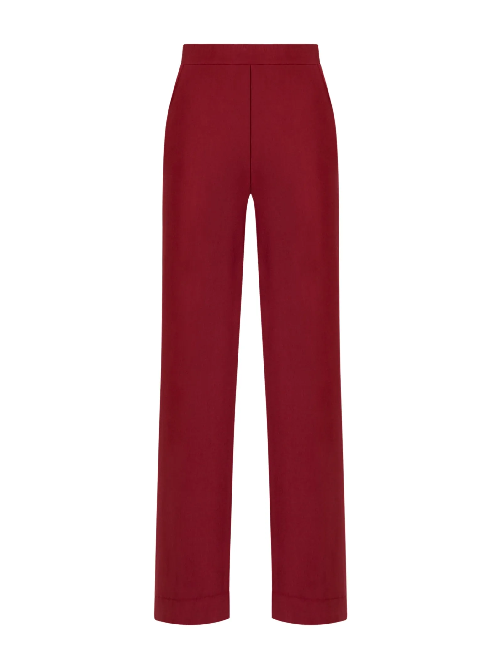 Pantalone a palazzo in Eco Techno Fleece - Tibetan Red