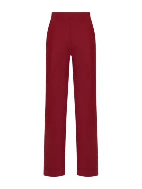 Pantalone a palazzo in Eco Techno Fleece - Tibetan Red