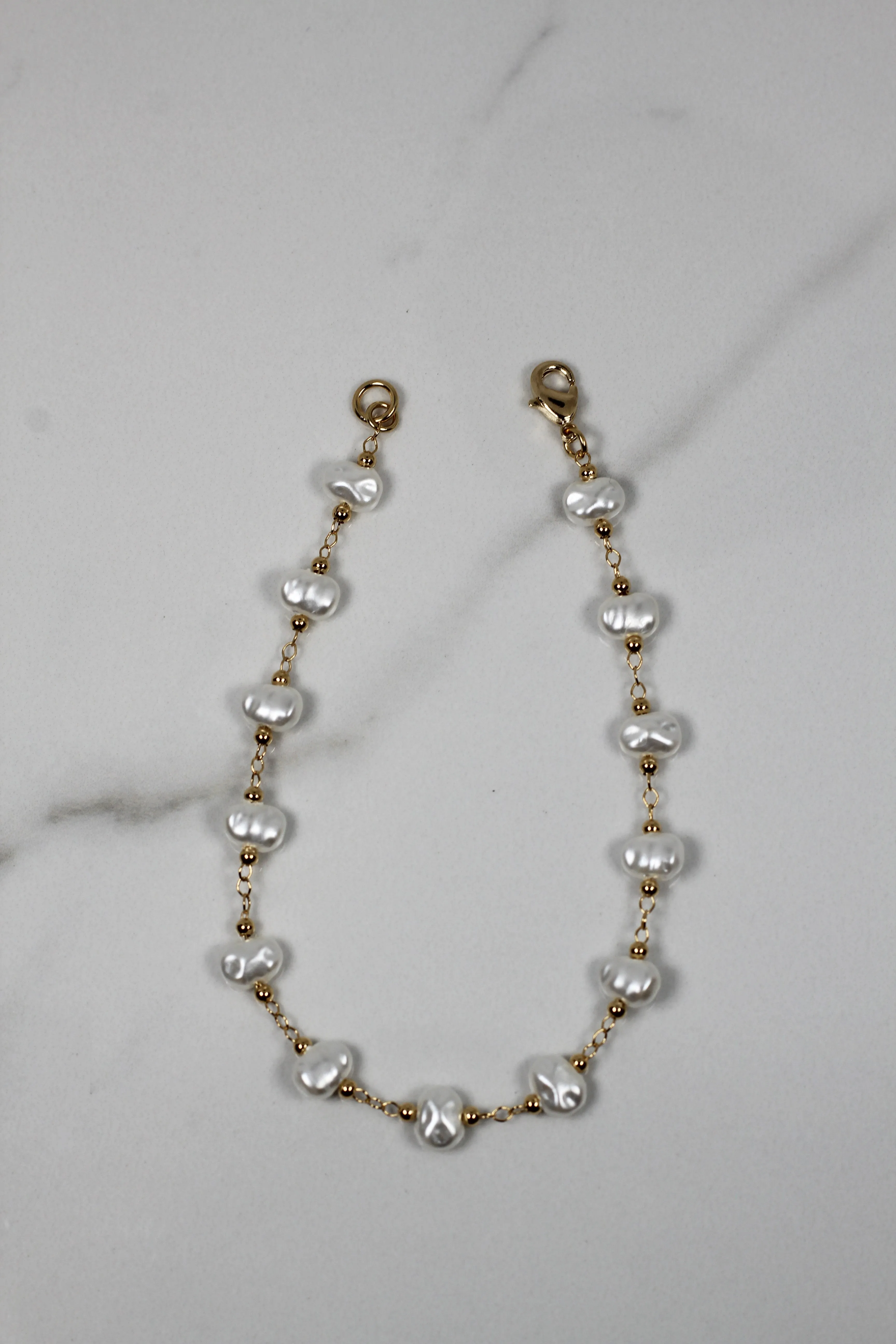 Pearl beaded tennis bracelet