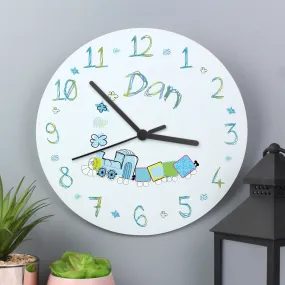 Personalised Patchwork Train Clock