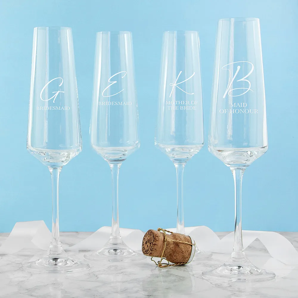 Personalised Wedding Party Champagne Flute