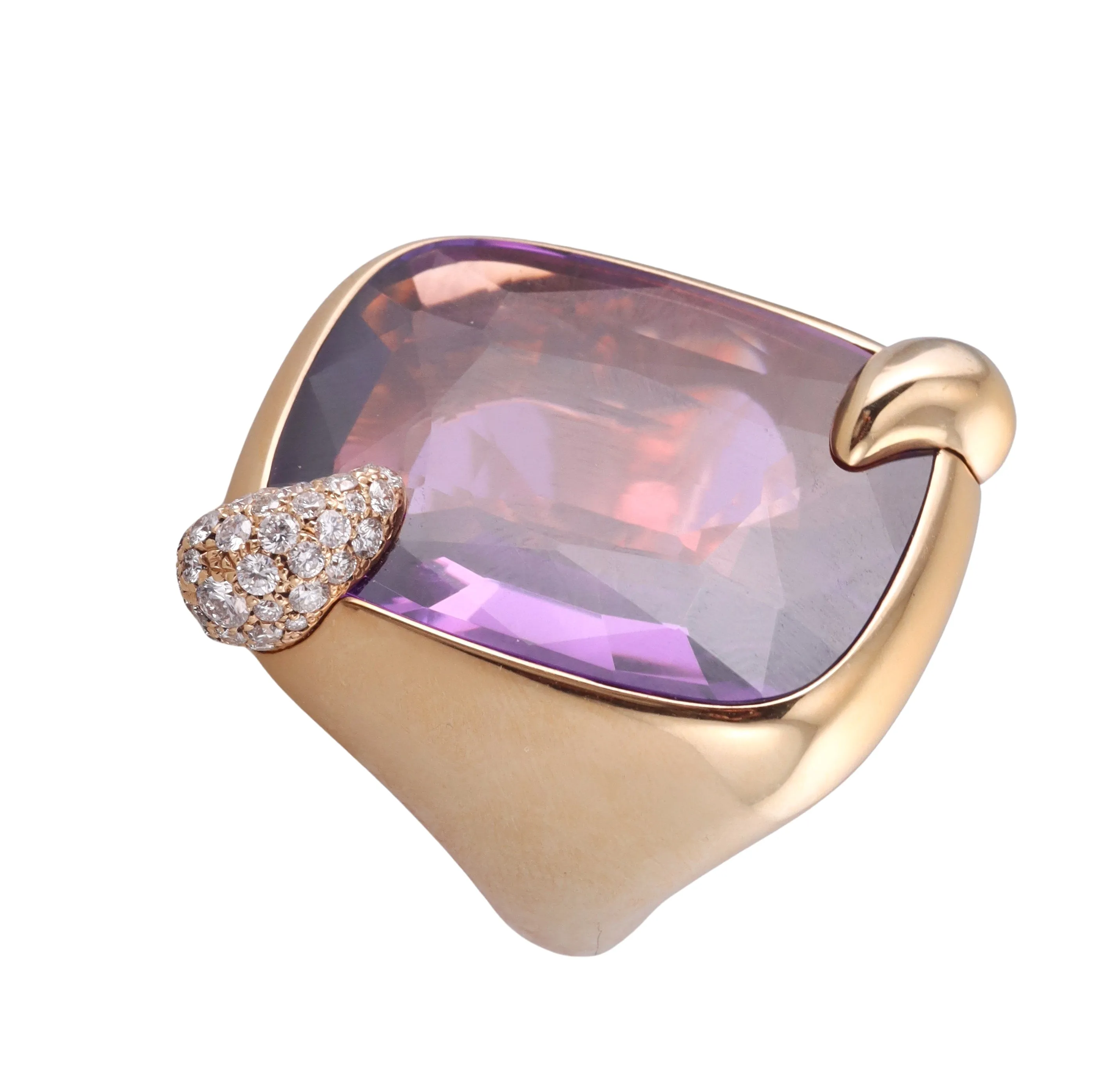 Pomellato Ritratto Amethyst Diamond Gold Ring