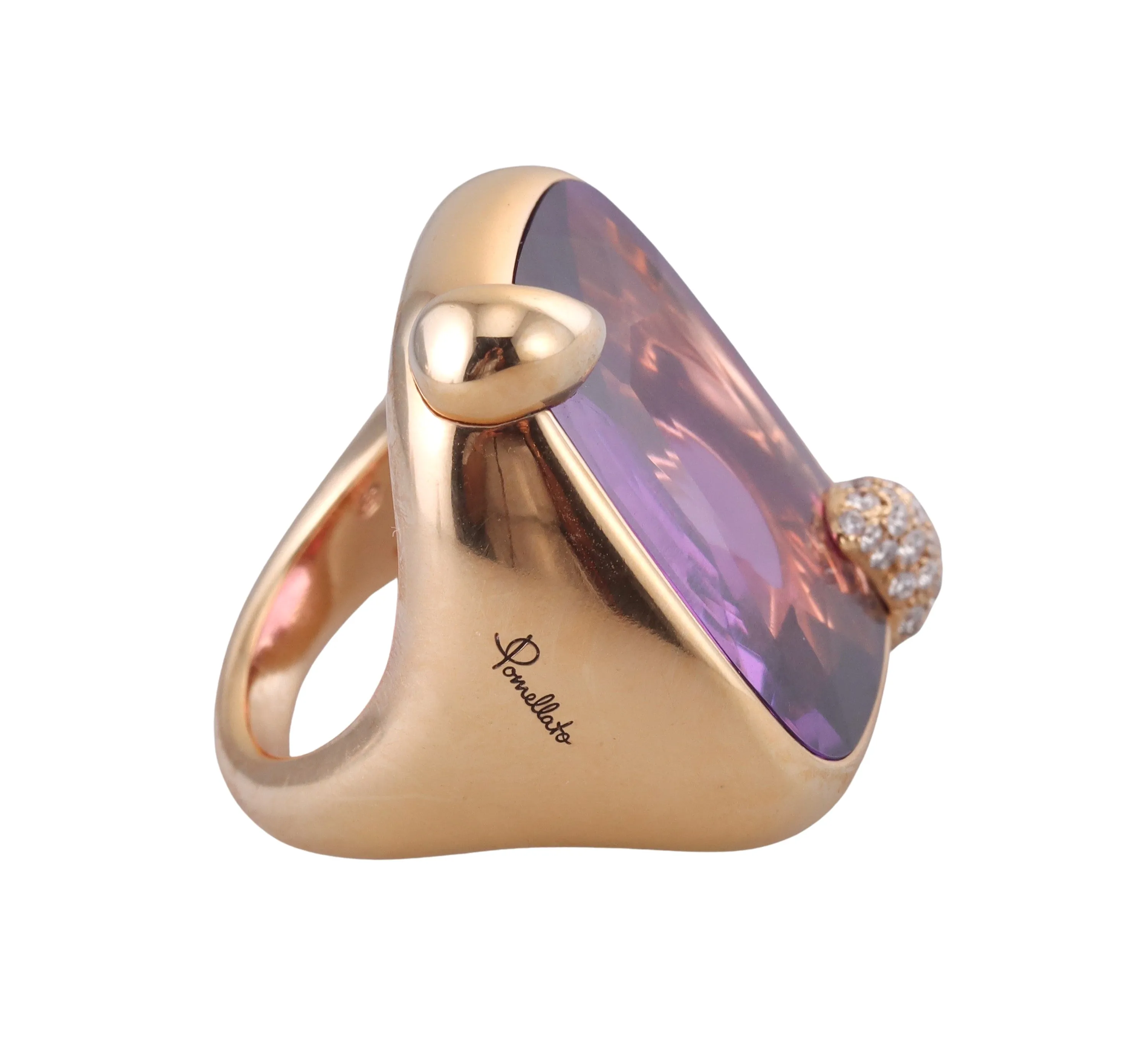 Pomellato Ritratto Amethyst Diamond Gold Ring