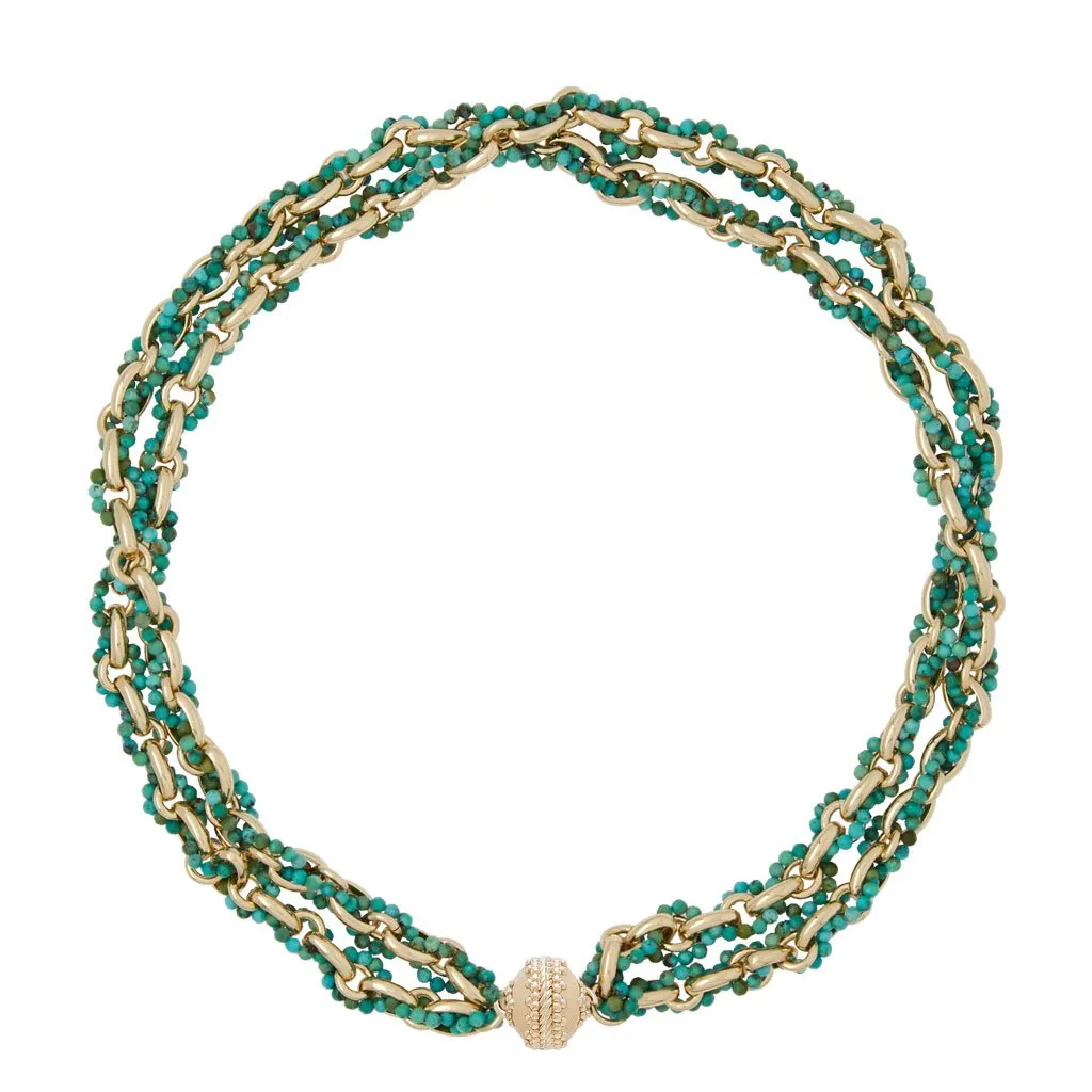 Quincy Chinese Turquoise Double Strand Necklace