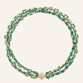 Quincy Chinese Turquoise Double Strand Necklace