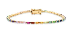 RAINBOW BAGUETTE TENNIS BRACELET