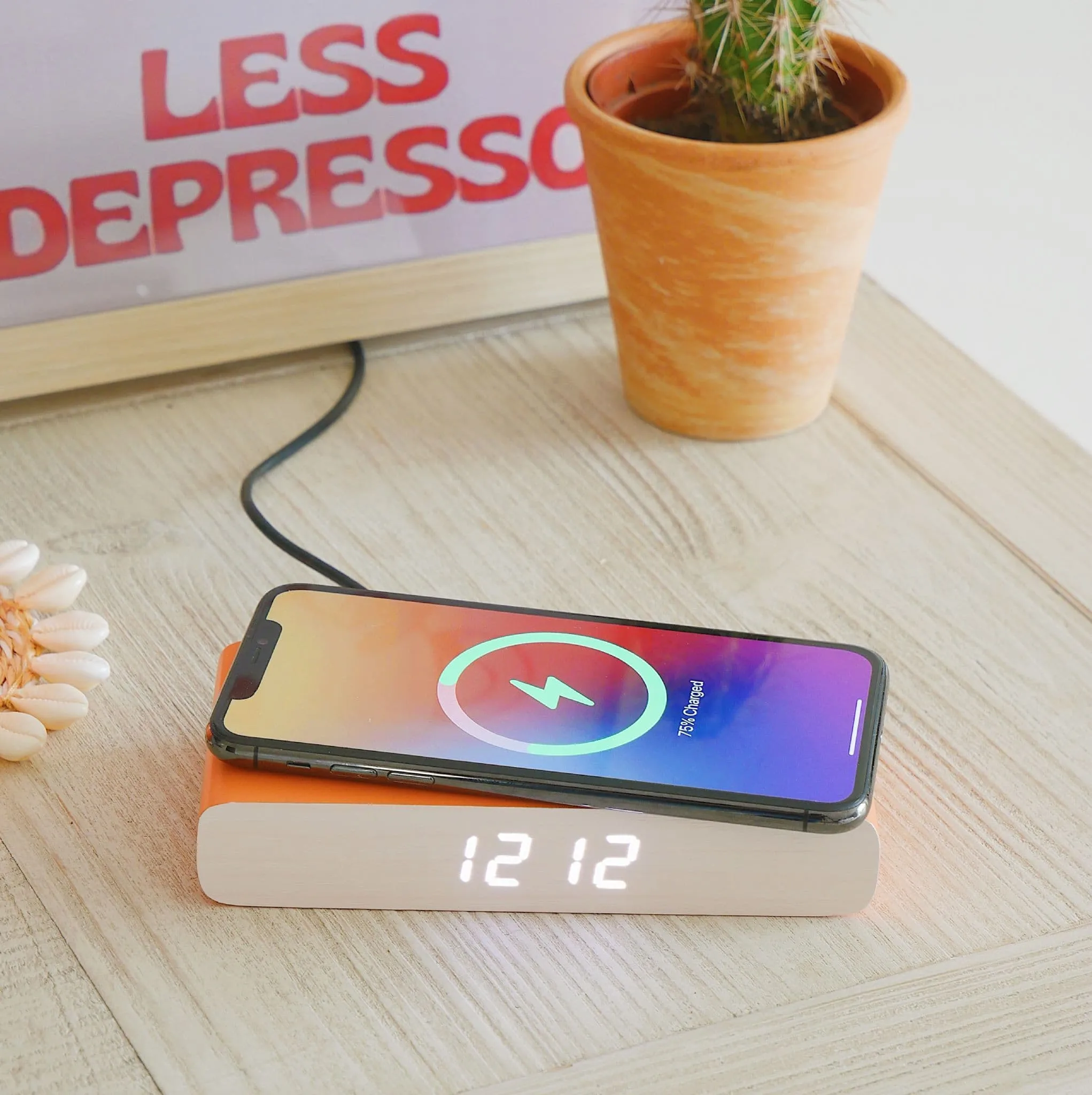 Rise Alarm Clock Charger In Orange