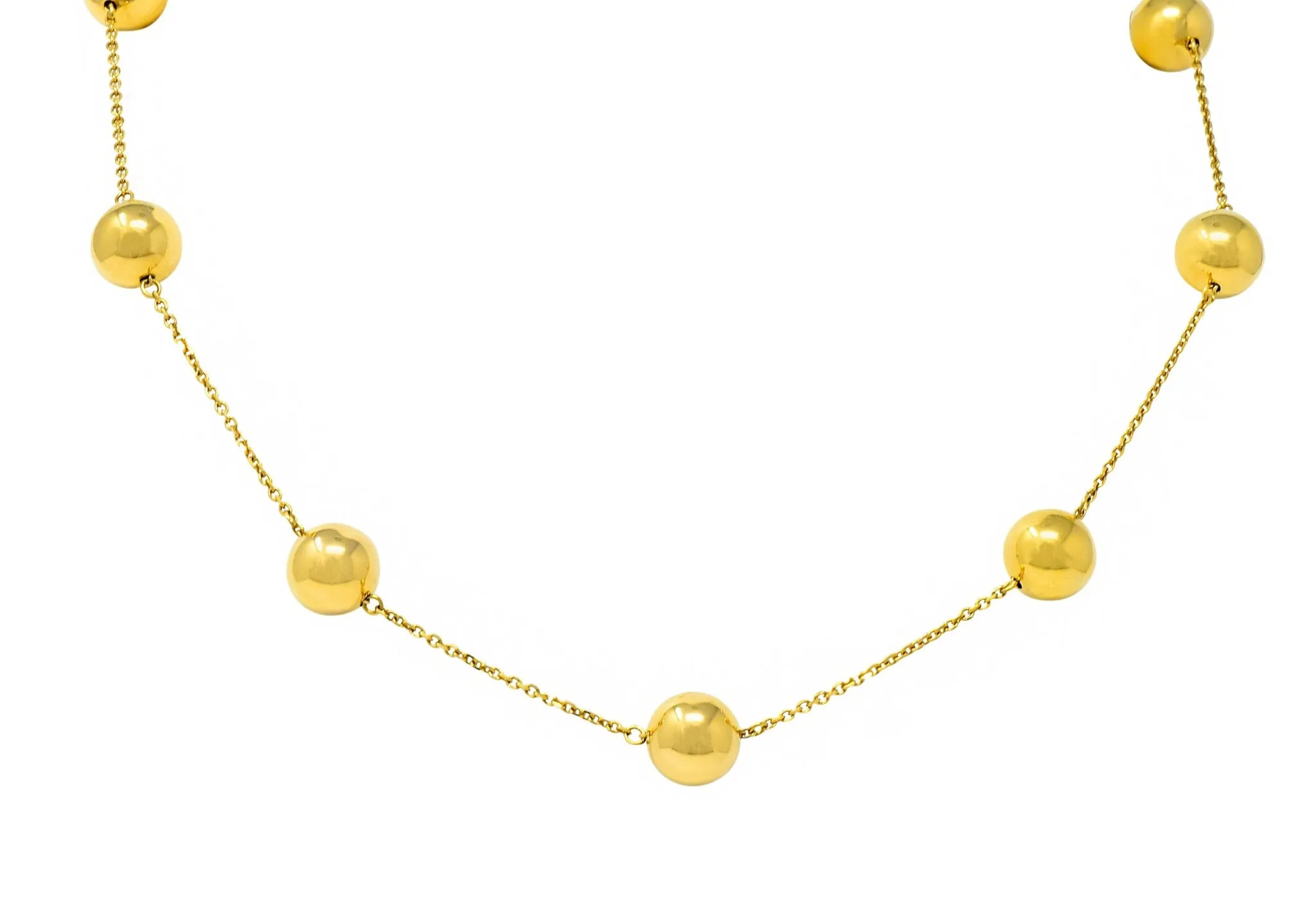 Roberto Coin 18 Karat Gold Pallini Ball Station Necklace Contemporary