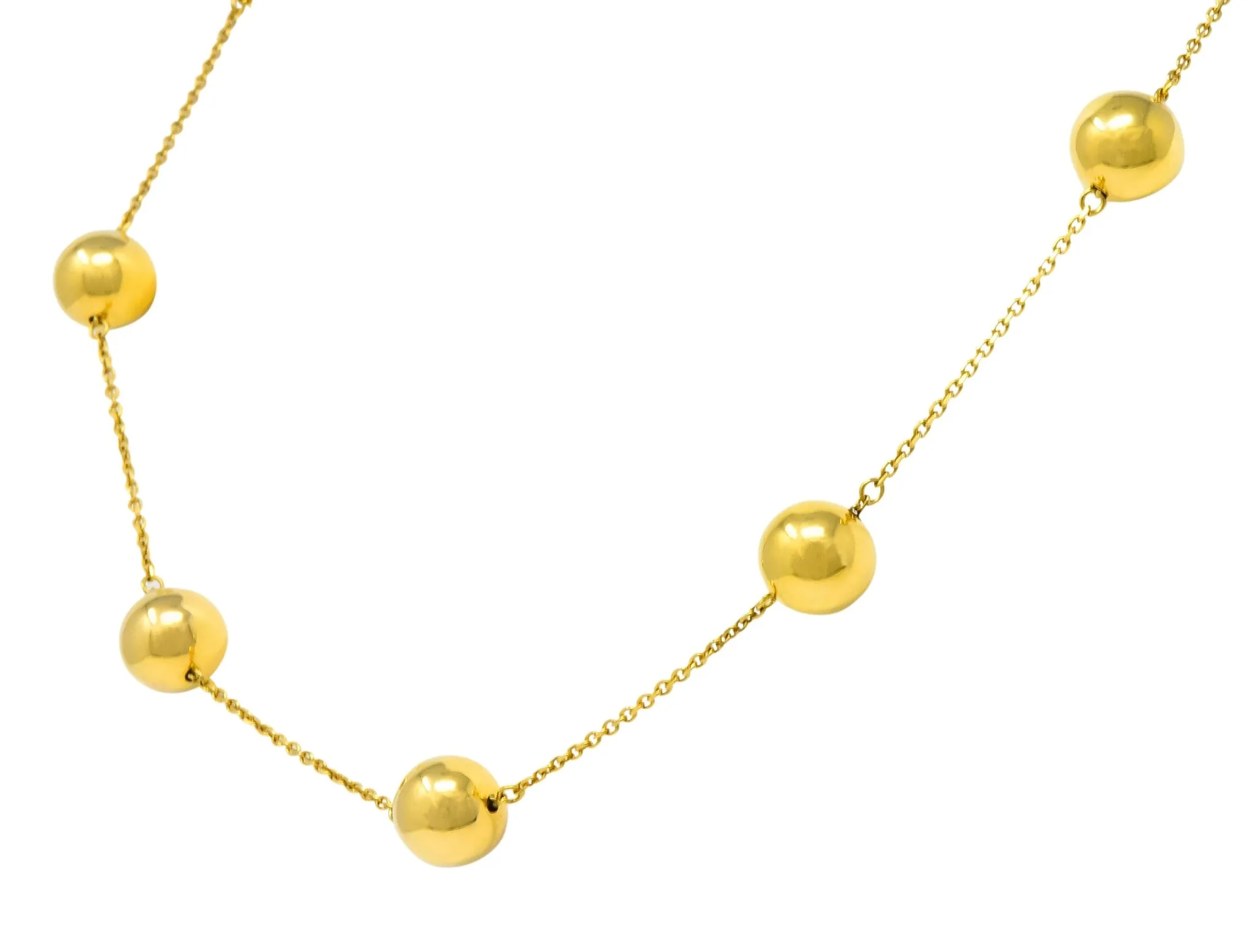 Roberto Coin 18 Karat Gold Pallini Ball Station Necklace Contemporary