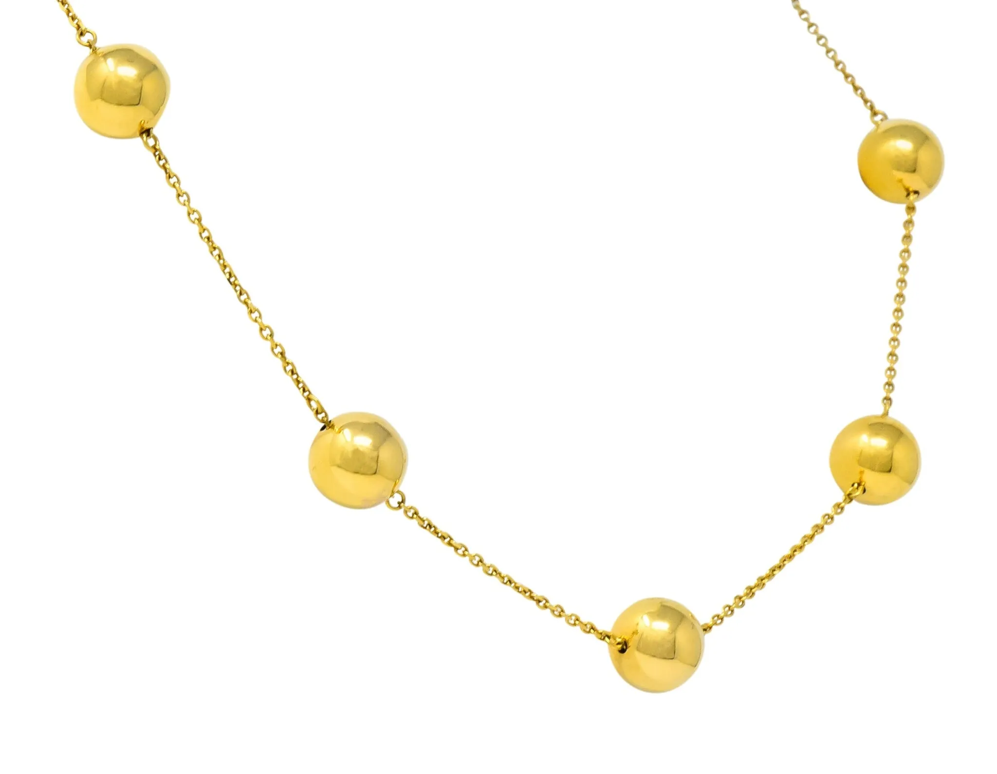 Roberto Coin 18 Karat Gold Pallini Ball Station Necklace Contemporary