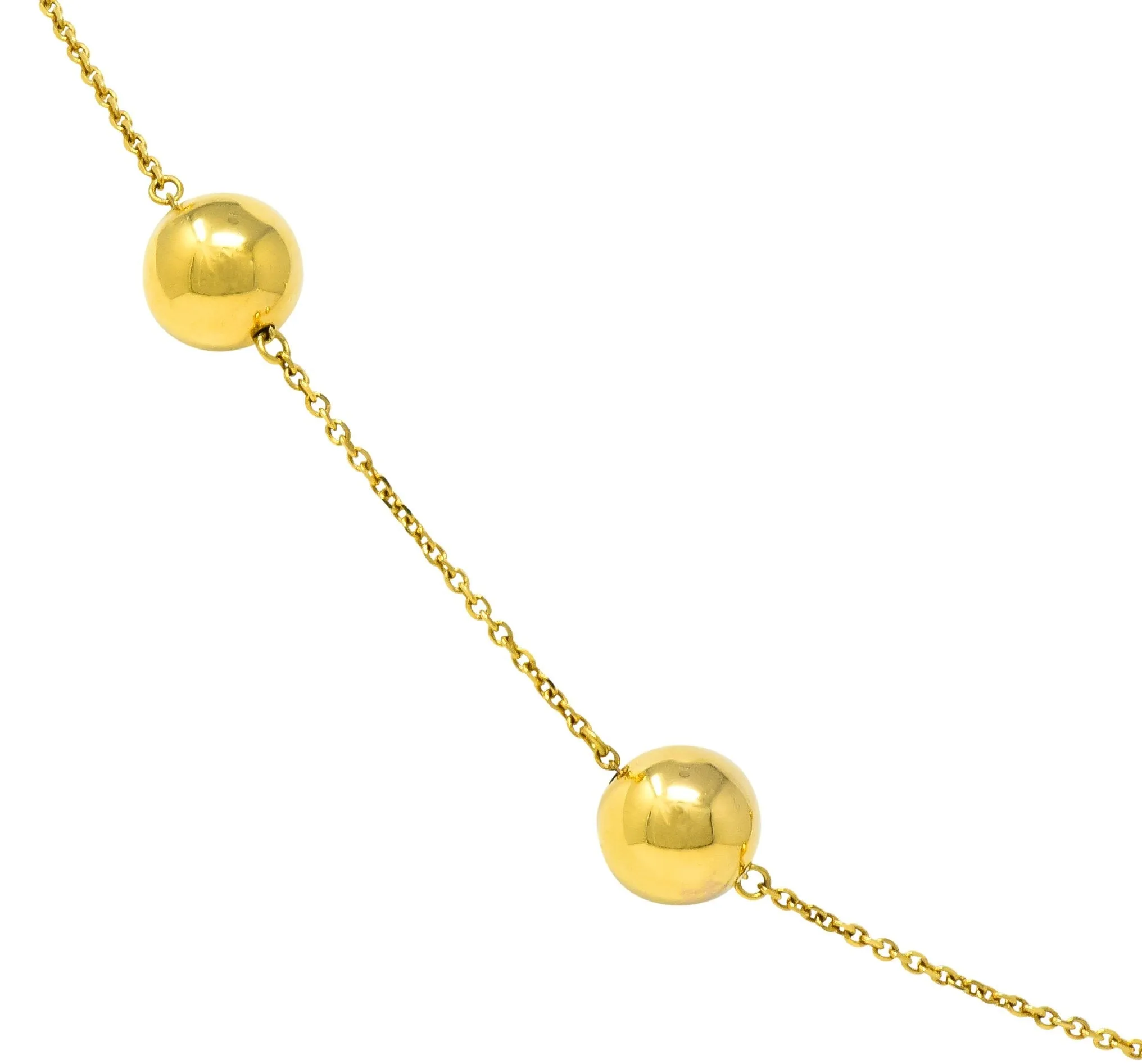 Roberto Coin 18 Karat Gold Pallini Ball Station Necklace Contemporary