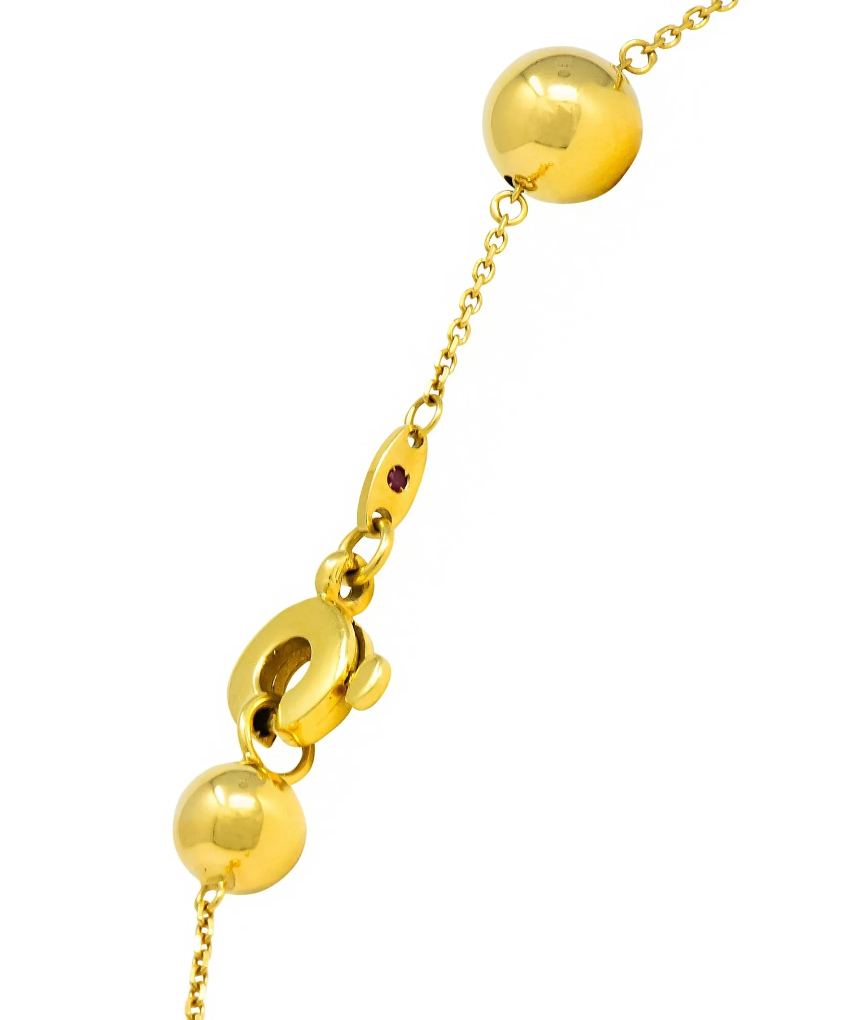 Roberto Coin 18 Karat Gold Pallini Ball Station Necklace Contemporary