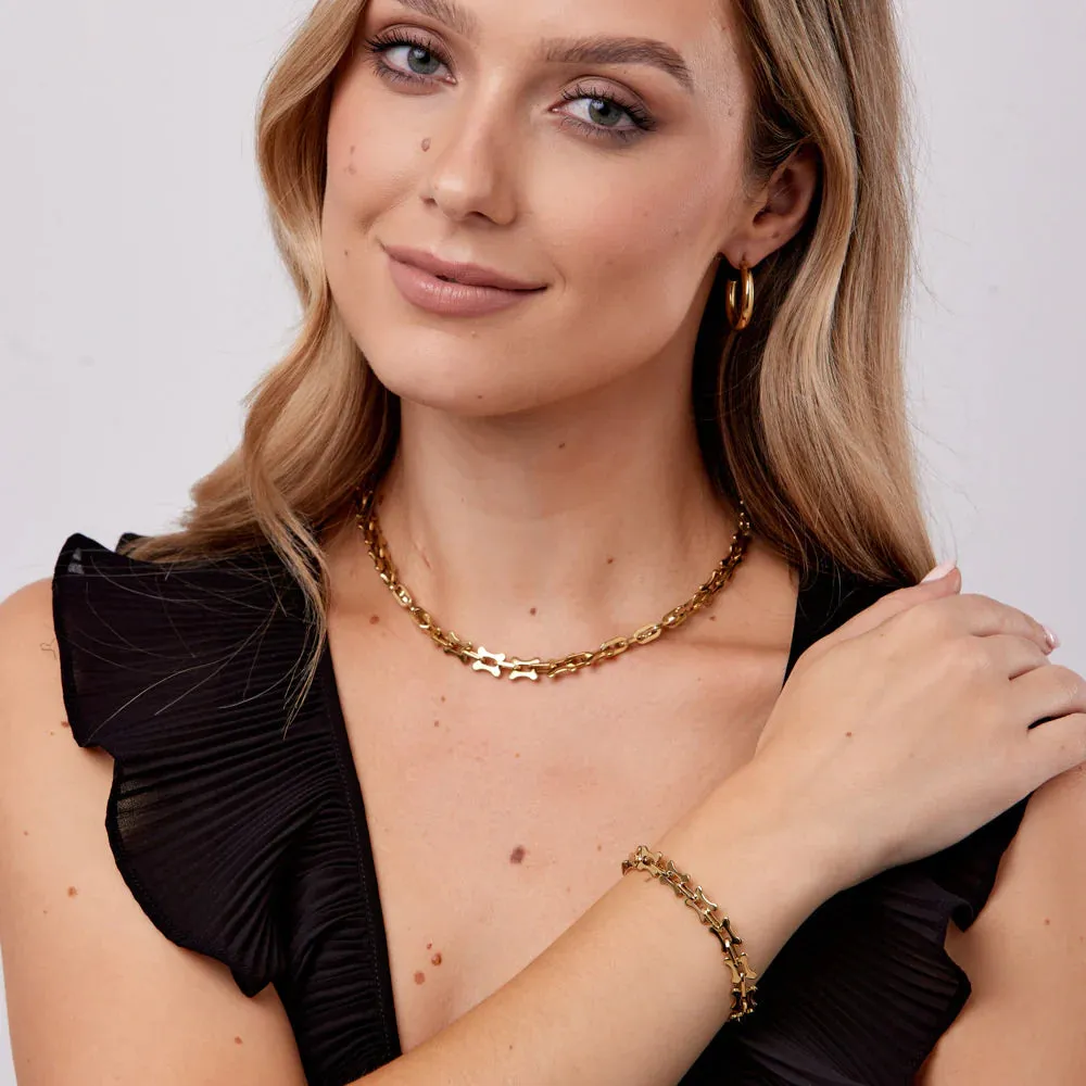 Rosalee Gold Hoops- Knight & Day Jewellery