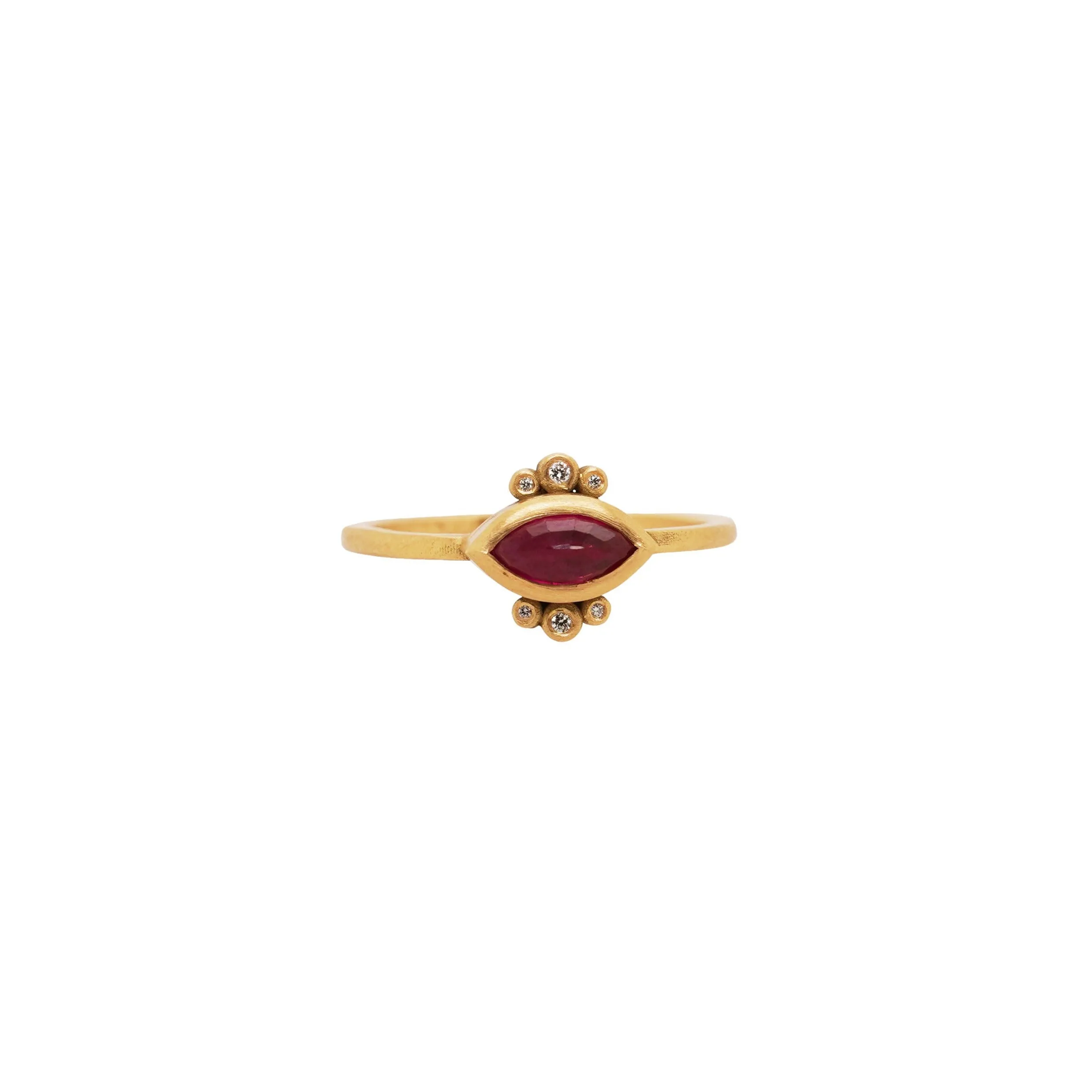 Rose Cut Ruby Ring