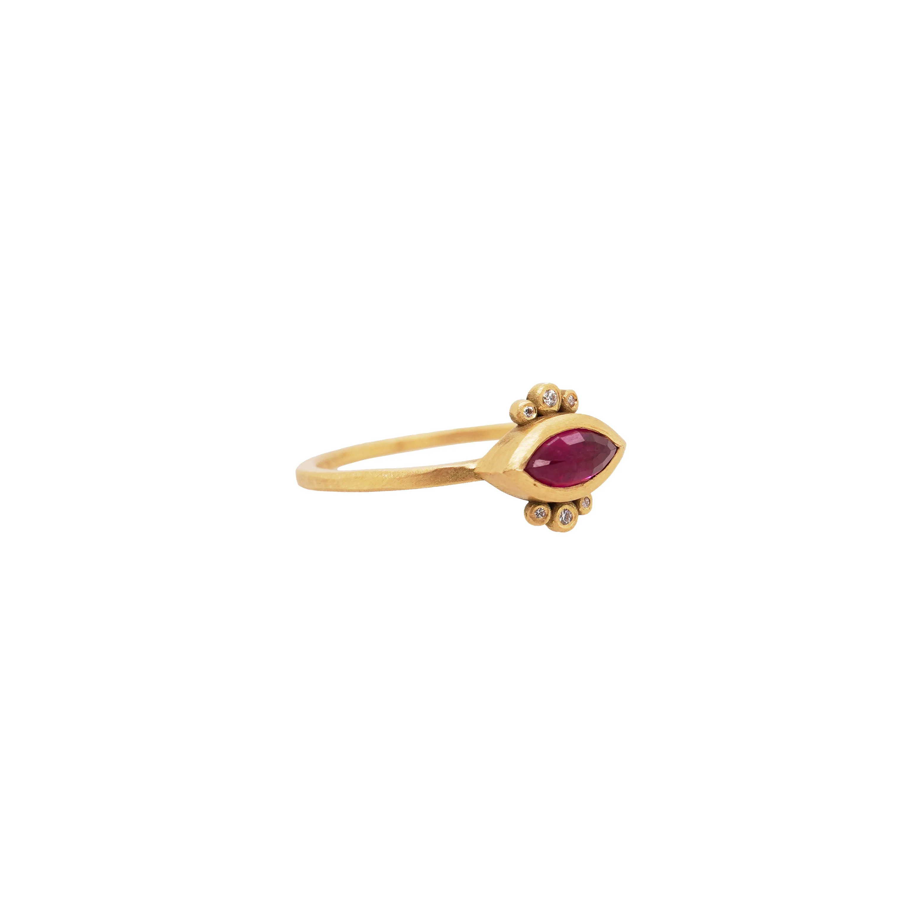 Rose Cut Ruby Ring