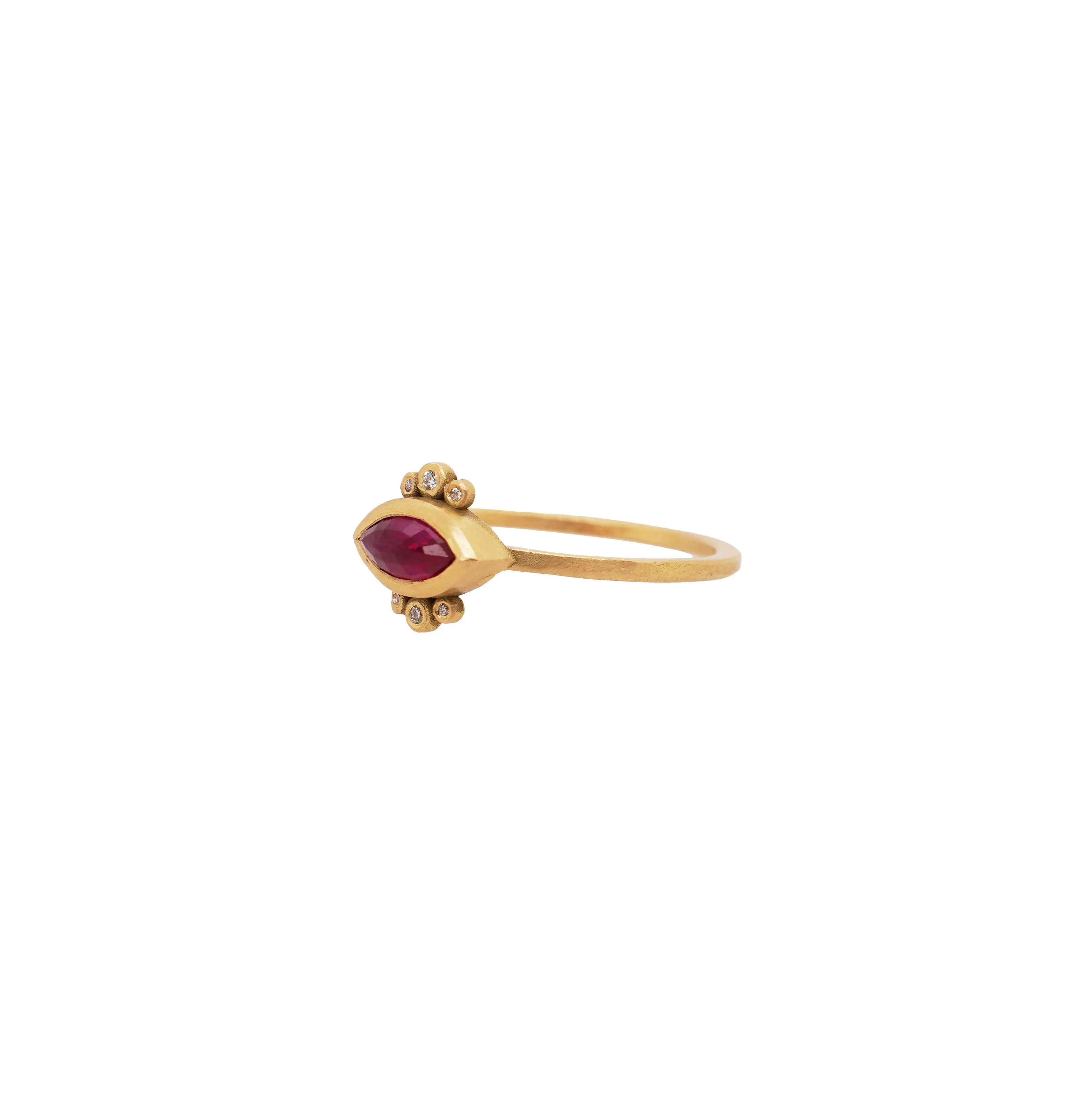 Rose Cut Ruby Ring