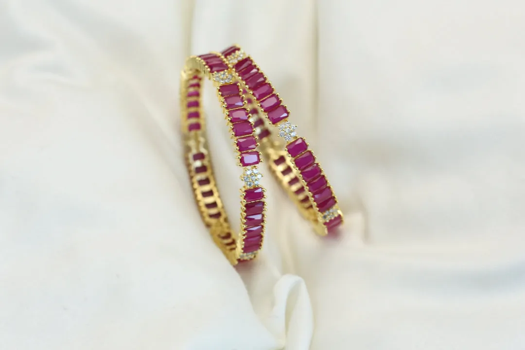 Ruby CZ Bangles ( 2.4 & 2.6)