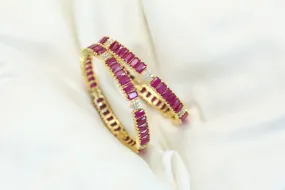 Ruby CZ Bangles ( 2.4 & 2.6)