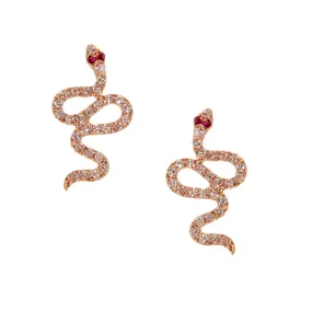 Ruby Sparkle Snake Studs