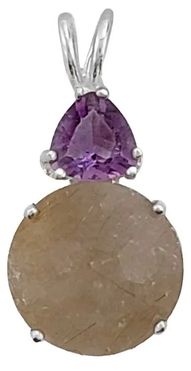 Rutilated Quartz Super Nova? with Trillion Cut Amethyst