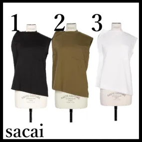 sacai  |Sleeveless Plain Cotton Tanks & Camisoles