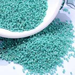 Seed Beads, MIYUKI Delica, Cylinder, Japanese Seed Beads, 11/0, (DB0166), Opaque Turquoise Green AB