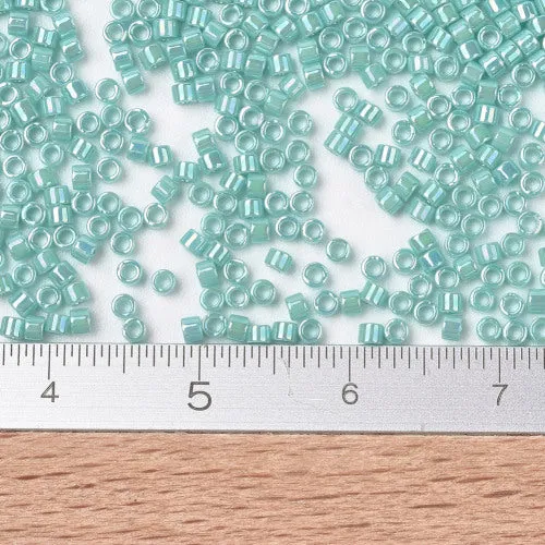 Seed Beads, MIYUKI Delica, Cylinder, Japanese Seed Beads, 11/0, (DB1576), Opaque Sea Opal AB