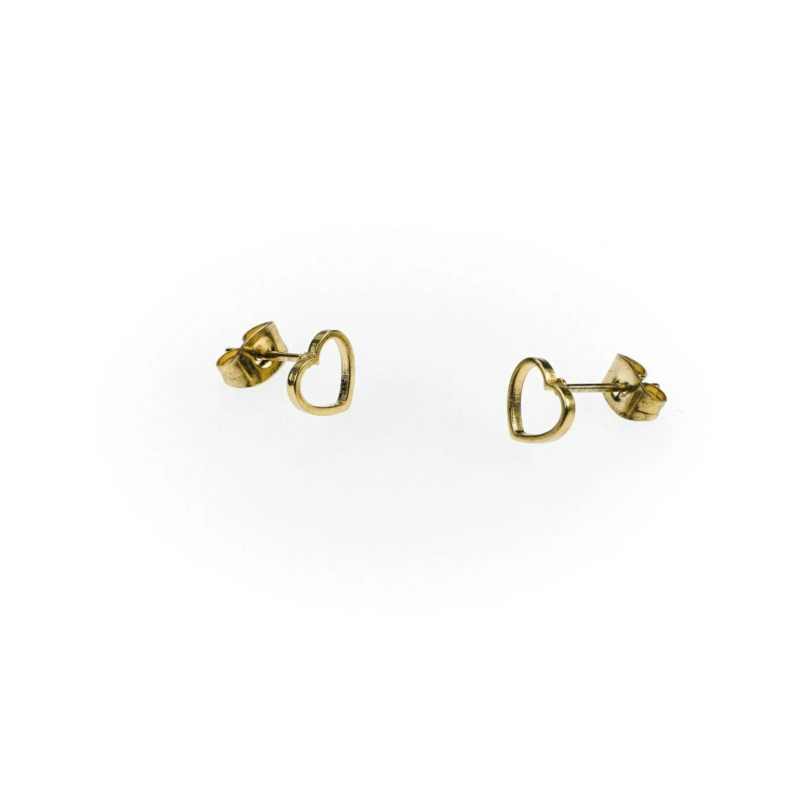 Solid Gold Ladies Jewelry Modern Simple Heart Shape Studs Design SE13