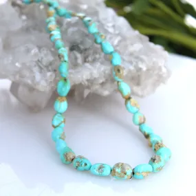 Sonoran Gold Turquoise Beads Bright Blue 8-12mm 16