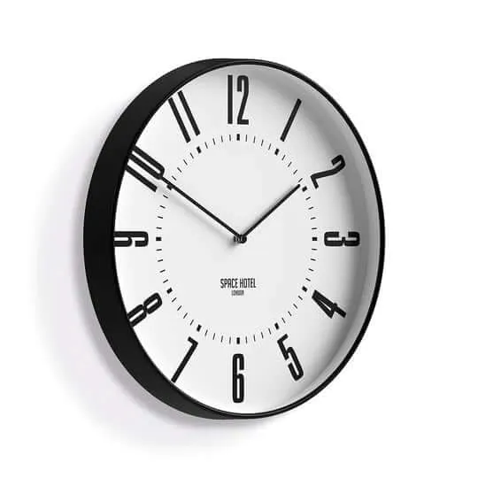 Space Hotel MARS DOG Wall Clock Black/White