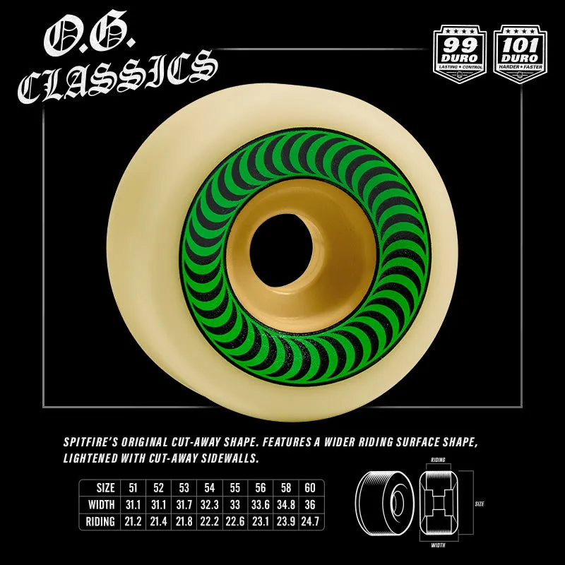 Spitfire Wheels Formula Four F4 OG Classics 99D 55mm