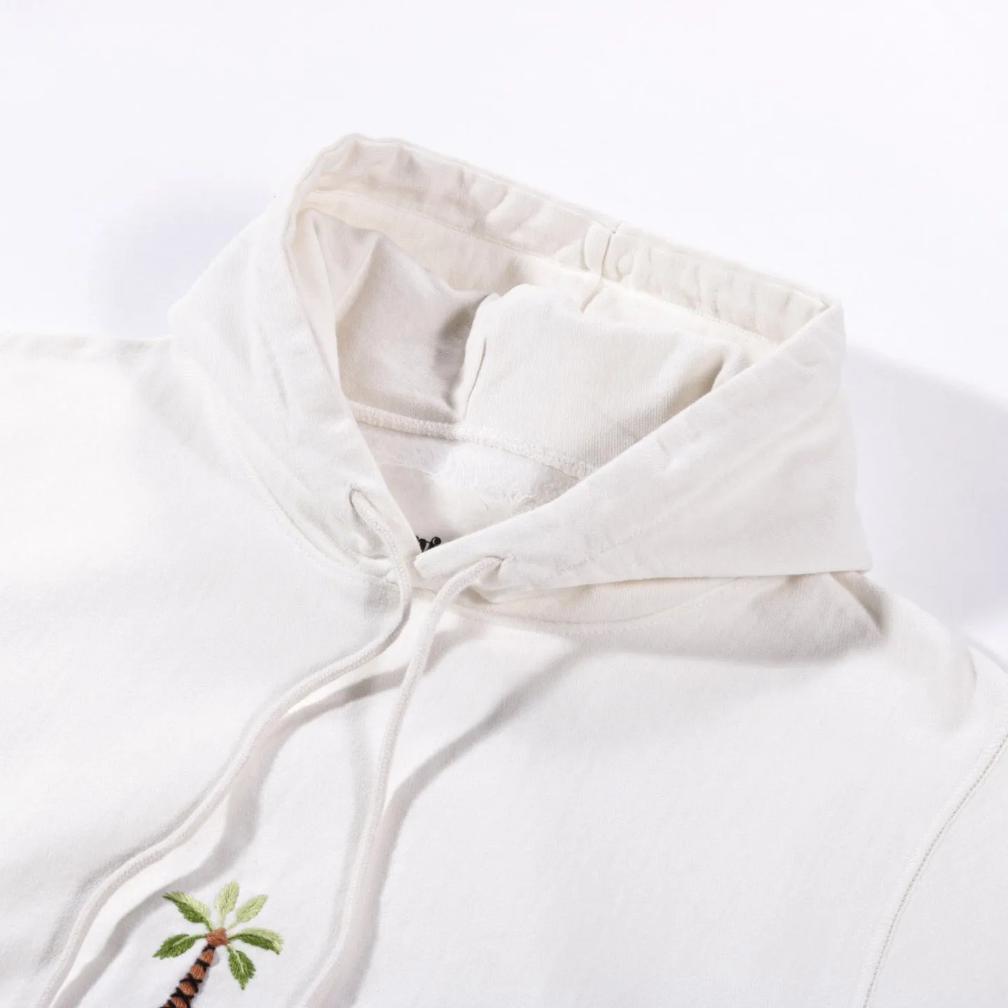 STORY MFG. BLOOM HOODED SWEAT LITTLE PALM ECRU