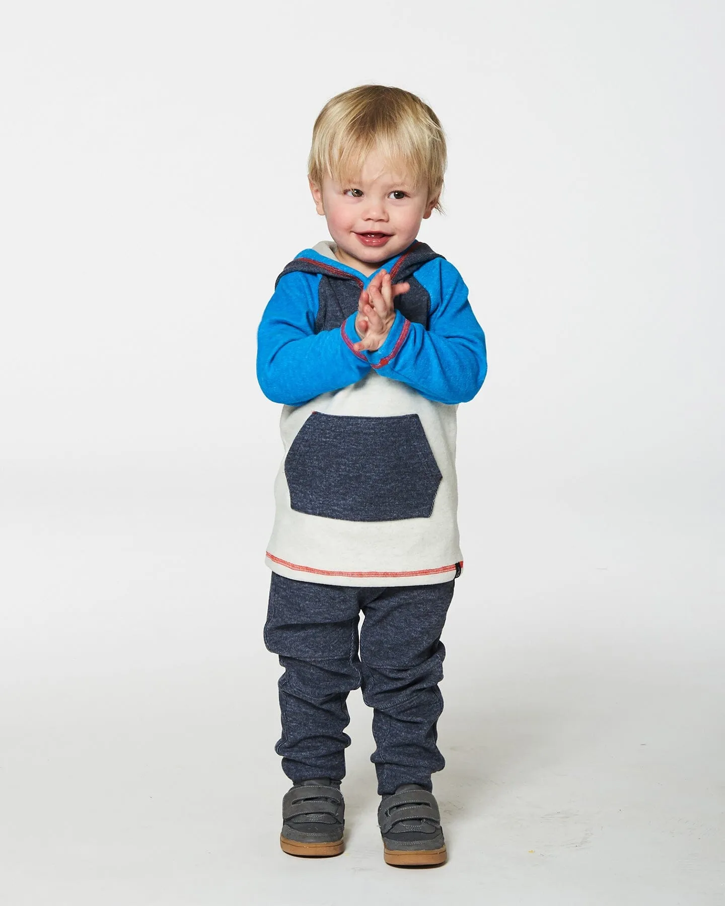 Super Soft Hooded Top And Brushed Jersey Pant Set Navy