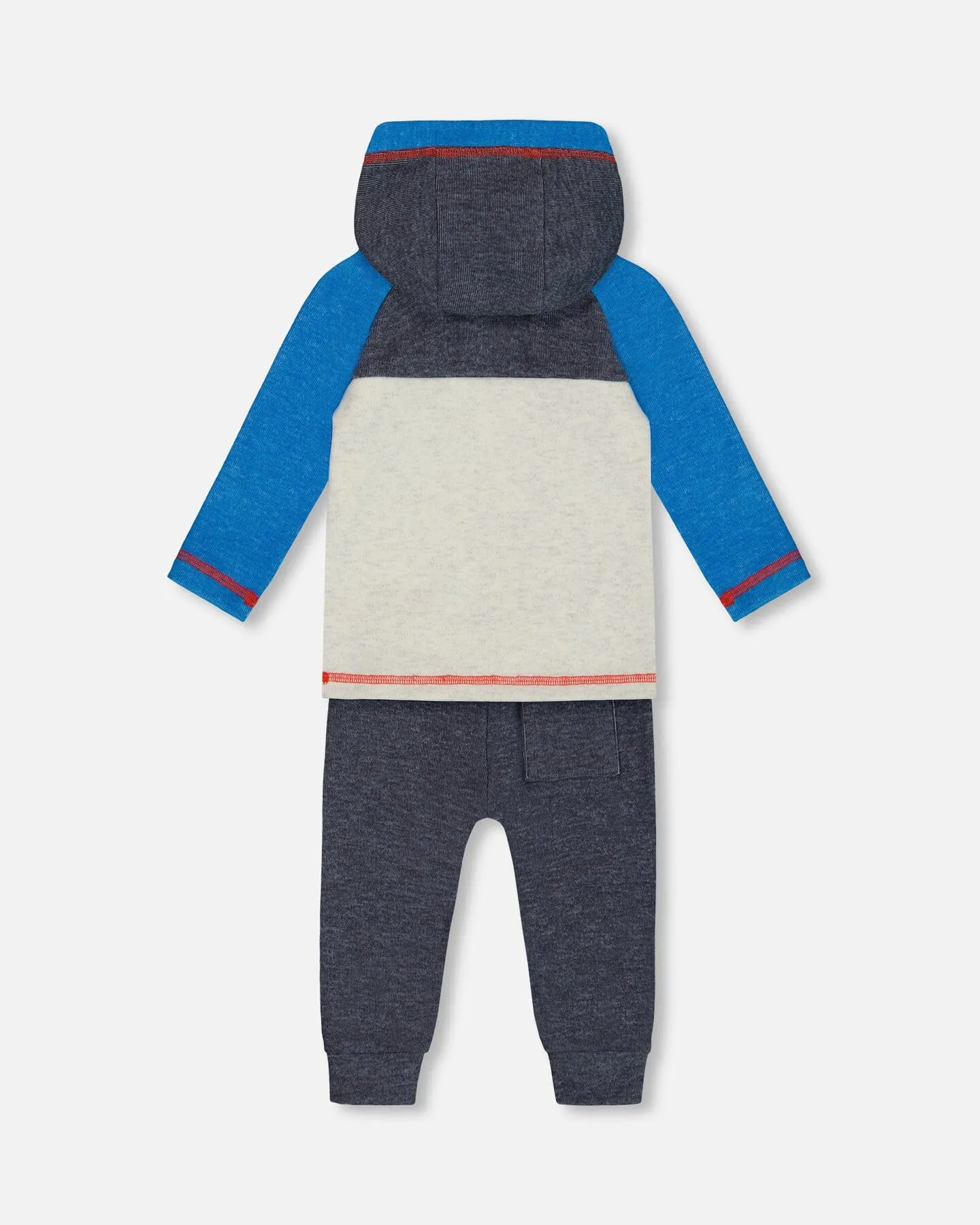 Super Soft Hooded Top And Brushed Jersey Pant Set Navy